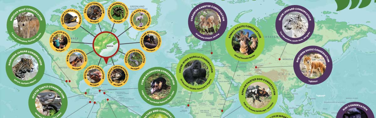 map depicting areas of ZNE's conservation impact