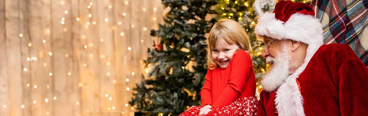 child visiting with Santa