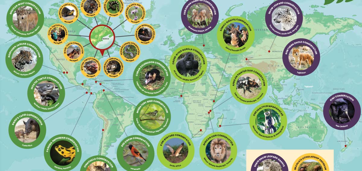 map depicting areas of ZNE's conservation impact
