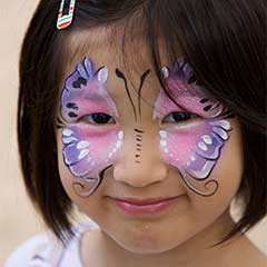 child with face painted
